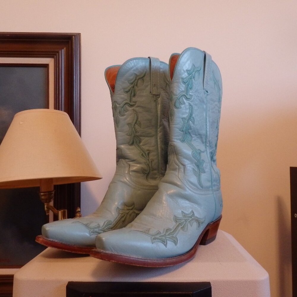 Turquoise LUCCHESE 1883 cowboy boots 10 C  Great shape